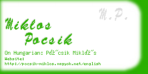 miklos pocsik business card